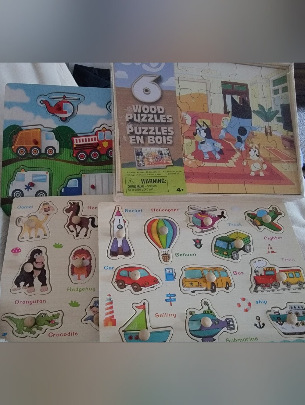 9 Wooden Puzzles Kids 3+ Years